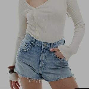 Cotton On Blue High Waist Denim Shorts